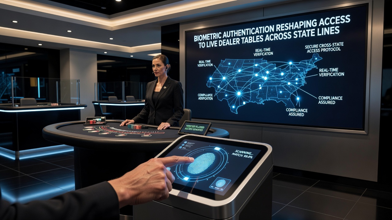 Secure biometric verification checkpoint displayed on a mobile device during live dealer session