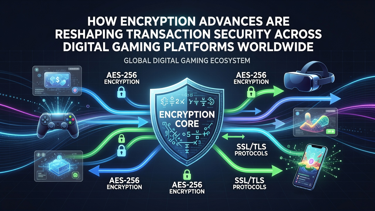 Server infrastructure and code interfaces illustrating advanced encryption deployment in gaming environments