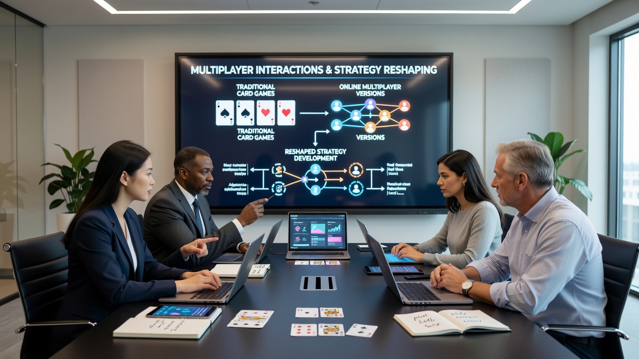 Detailed view of virtual card table interface showing player avatars, chat window, and betting history in an online multiplayer game