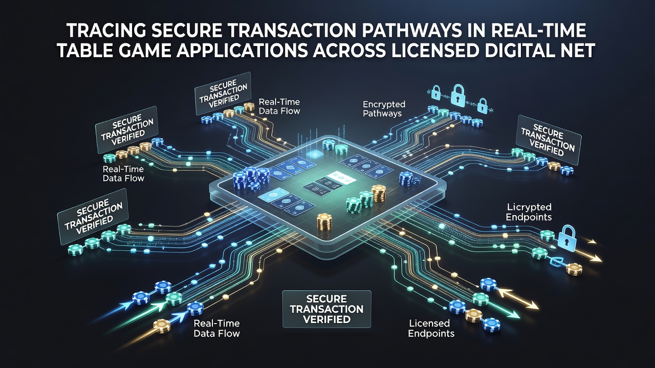 Real-time monitoring dashboard tracking secure pathways in digital table game applications