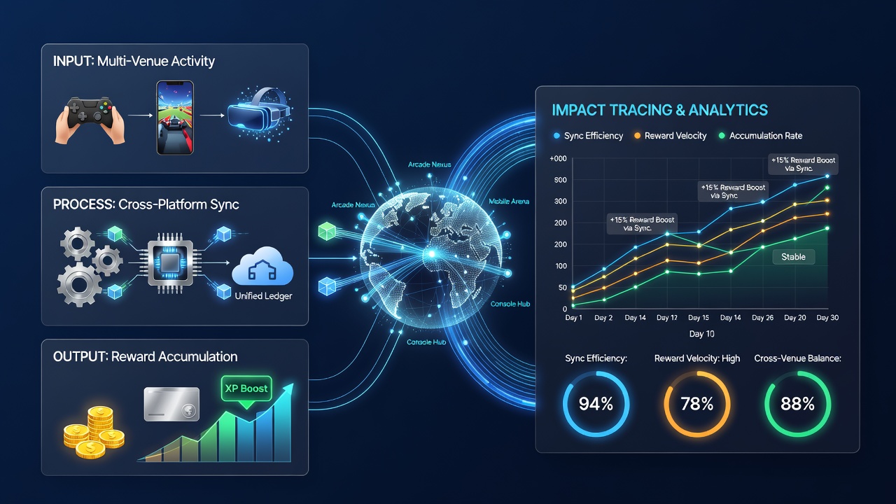 Player reward dashboard displaying accumulated points across venues